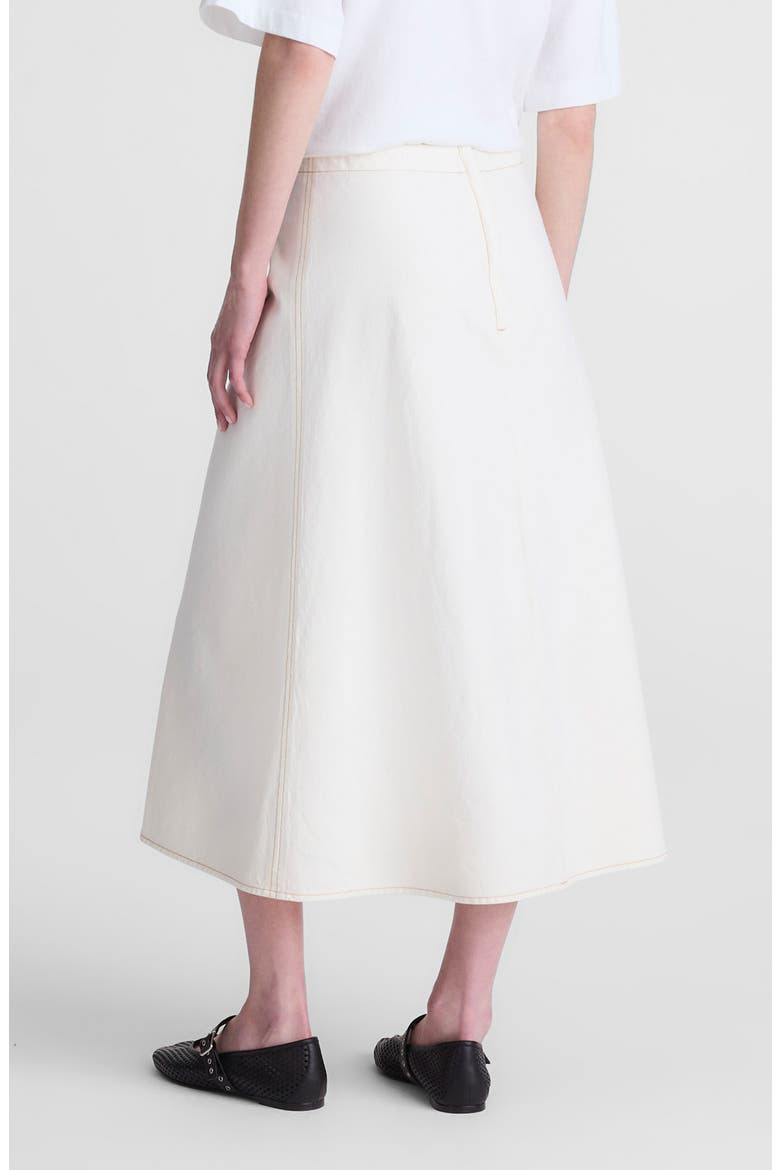 Bias Organic Cotton Midi Skirt, Alternate, color, VINTAGE CANVAS