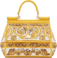 Dolce&Gabbana Sicily Majolica Embroidered Canvas Satchel
