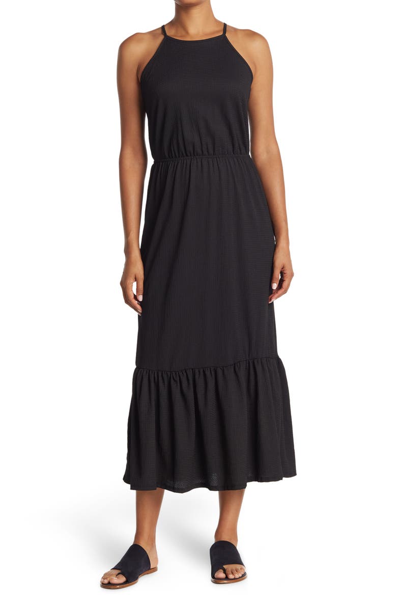 Lush Ruffled Tiered Halter Dress, Main, color,