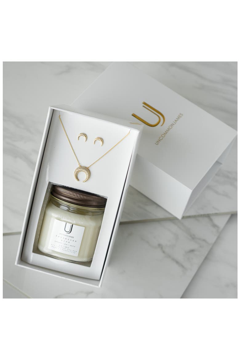 Necklace, Earrings & Tennessee Pine Candle Gift Set, Alternate, color, GOLD
