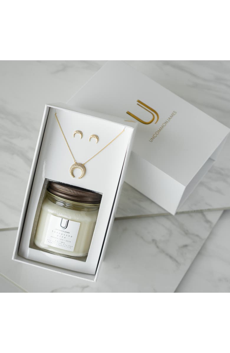 Uncommon James by Kristin Cavallari Necklace, Earrings & Tennessee Pine Candle Gift Set, Alternate, color, 