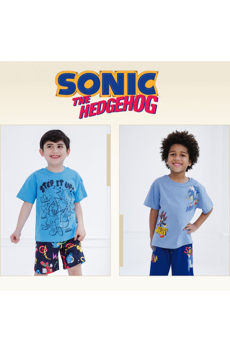 SEGA Sonic the Hedgehog Boys' Athletic 2-Piece Tee and Shorts Set, Alternate, color, Sonic Shadow Blue
