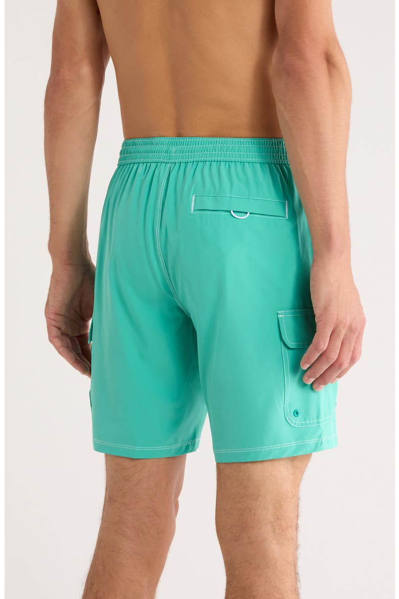 Baja Bay Swim Trunks, Alternate, color, ATLANTIS TEAL