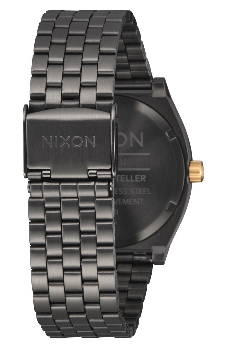 Nixon Medium Time Teller Bracelet Watch, 31mm, Alternate, color, Gunmetal / Lavender / Gold