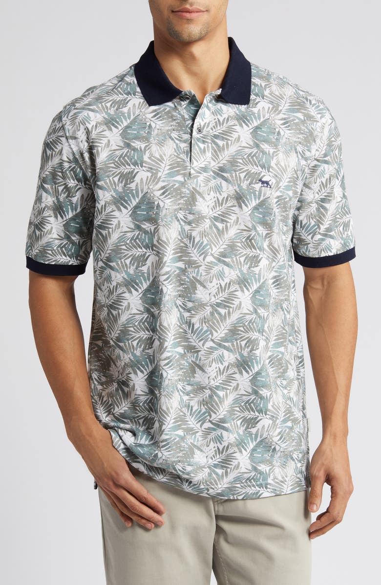 Rodd & Gunn Arundel Original Fit Frond Print Tipped Cotton Polo, Main, color,