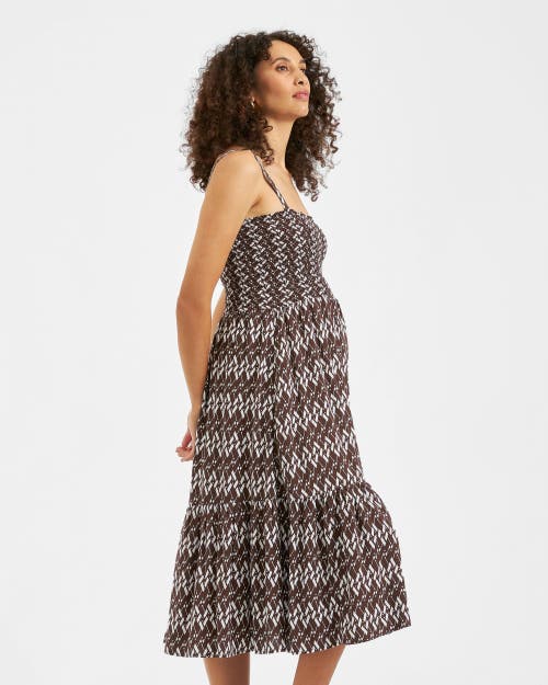 Ripe Maternity Grace Smocked Midi Maternity Sundress In Multi