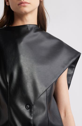 Faux Leather Scarf Top