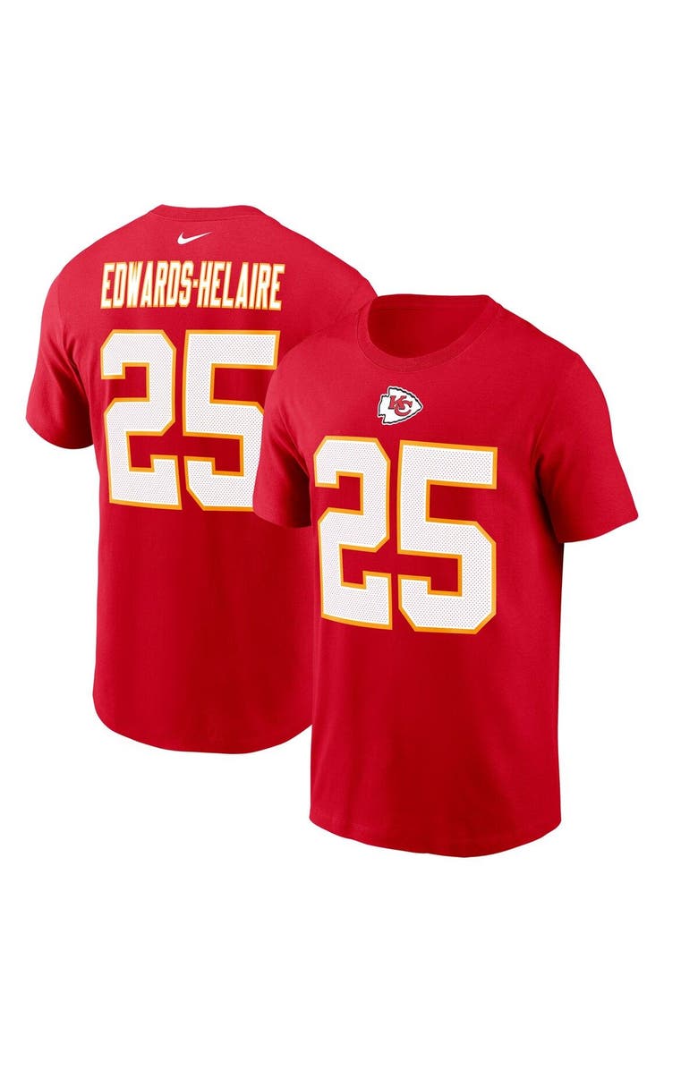 Nike Men's Nike Clyde Edwards-Helaire Red Kansas City Chiefs Player Name & Number T-Shirt, Main, color,