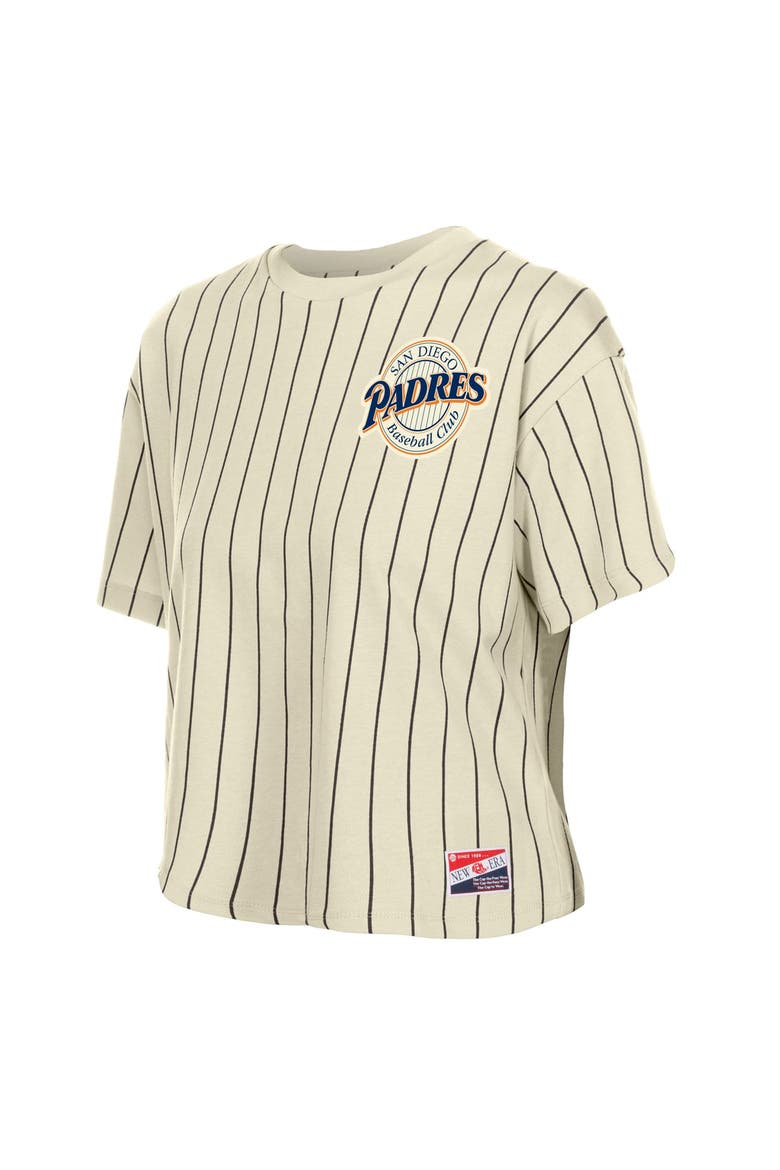 Women's New Era  Cream San Diego Padres Throwback Boxy T-Shirt, Alternate, color, Cream