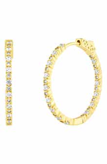 Cubic Zirconia Oval Hoop Earrings