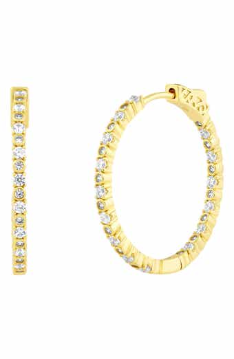 Cubic Zirconia Oval Hoop Earrings