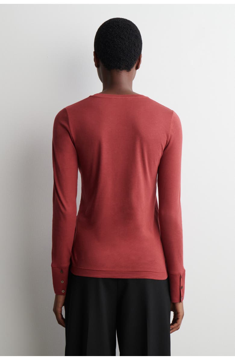 COS Cotton Jersey Long-Sleveled Top, Alternate, color, Red