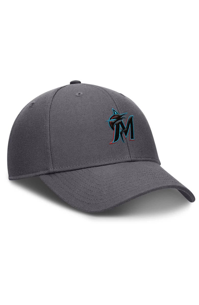 Nike Men's Nike Gray Miami Marlins Club Performance Adjustable Hat, Alternate, color, Gray