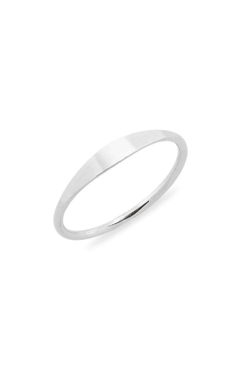 Nashelle Slim Signet Ring, Main, color, Sterling Silver