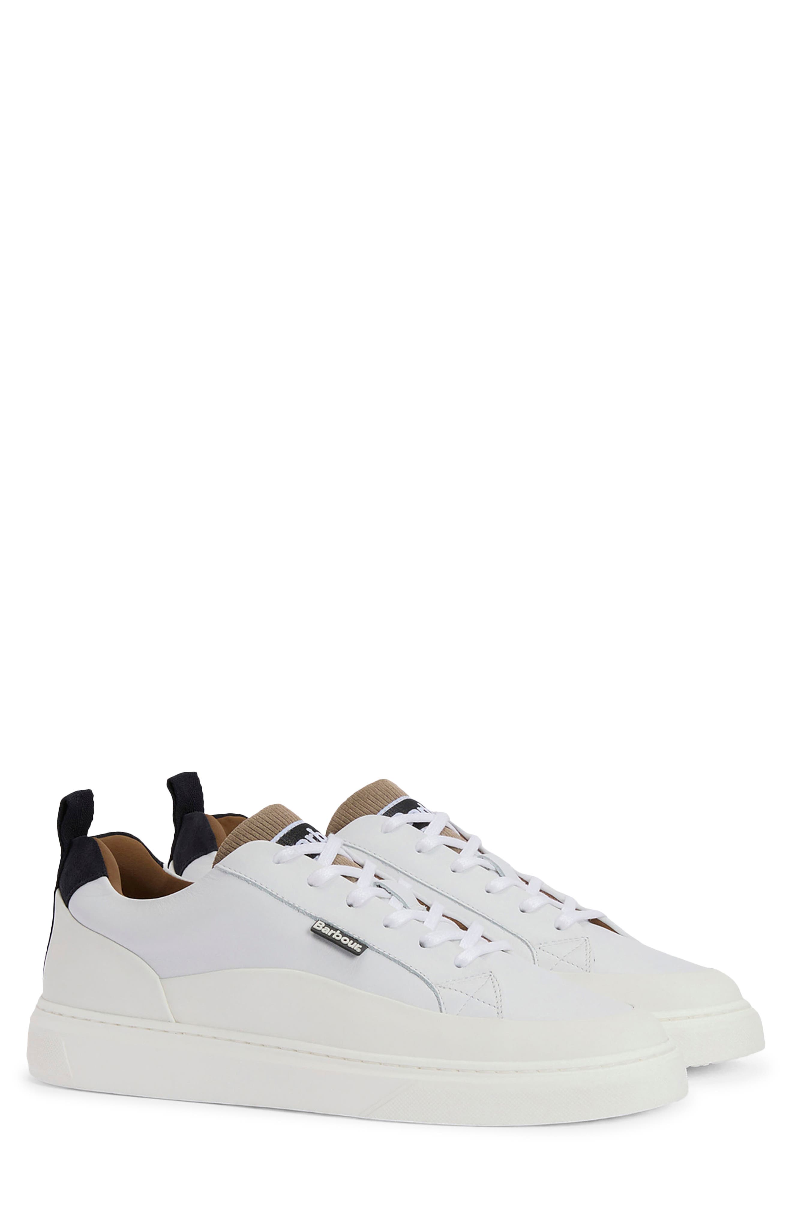 Barbour Stannington Trainer Sneaker, Alternate, color, White/ Navy/ Trench