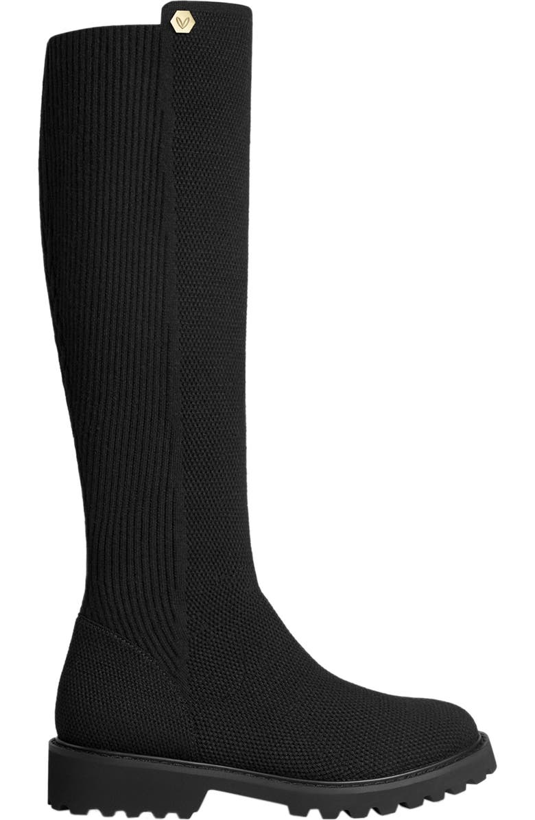 VIVAIA Round-Toe Stretchy Wool Knee-High Boots, Alternate, color, Black
