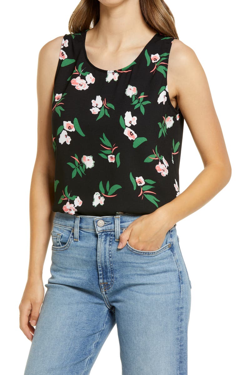 Halogen<sup>®</sup> Scoop Neck Woven Shell, Main, color,