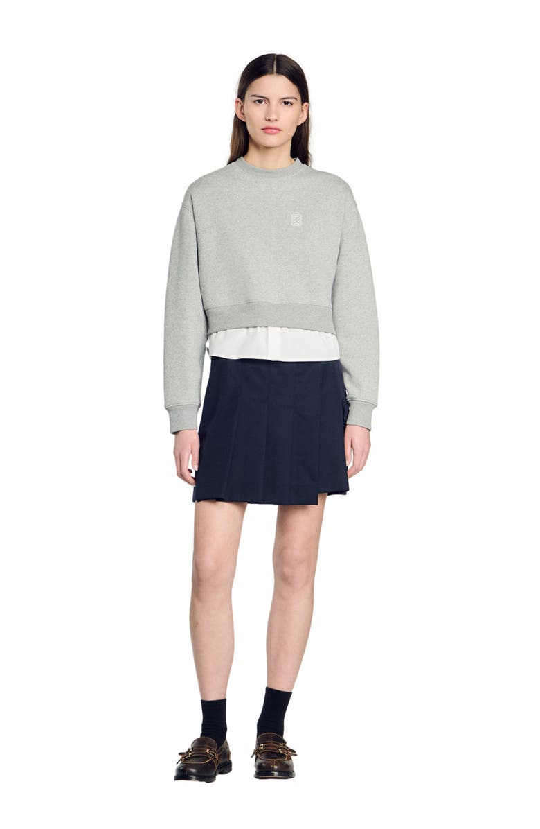 SANDRO Layered effect sweatshirt, Main, color,