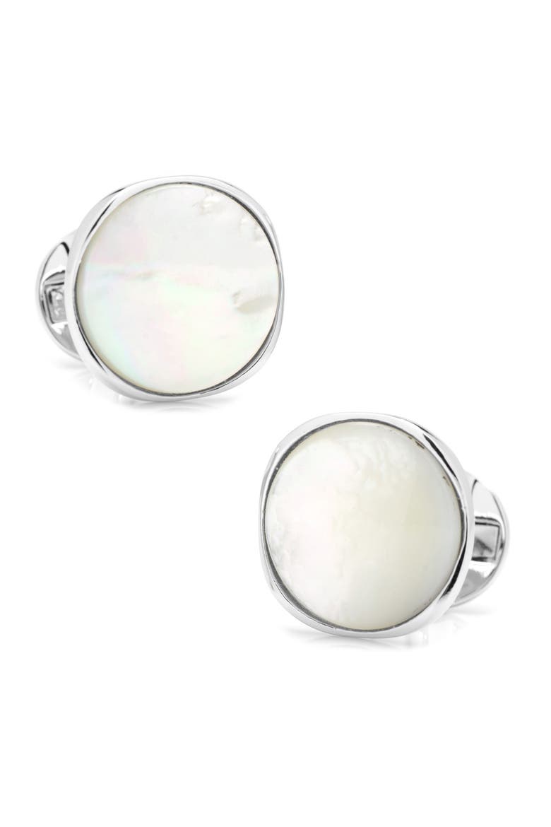 Classic Formal Mother-of-Pearl Shirt Studs & Cuff Links Set, Alternate, color, WHITE