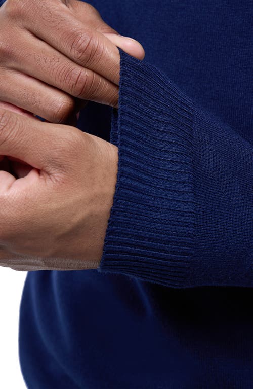 Spring + Mercer Mock Neck Quarter Zip Sweater In Navy