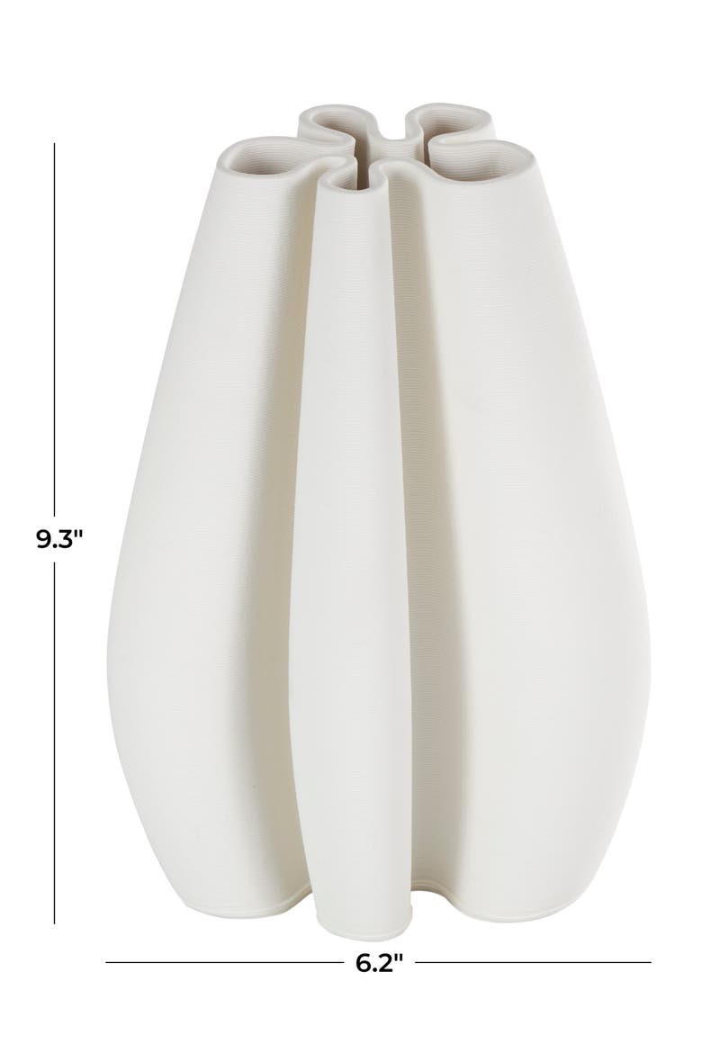 Fluted Ceramic Vase, Alternate, color, WHITE