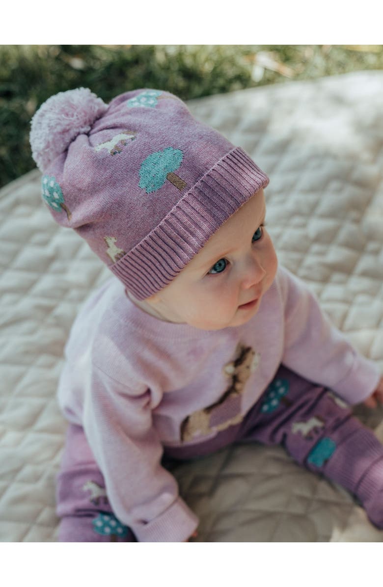 Purebaby On The Farm Beanie, Alternate, color, Orchard Jacquard
