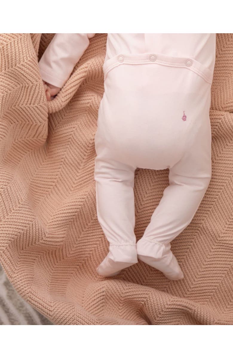 MiniMoi Girl And Her Waddling Ducks Cotton Rich Footie, Alternate, color, Baby Pink