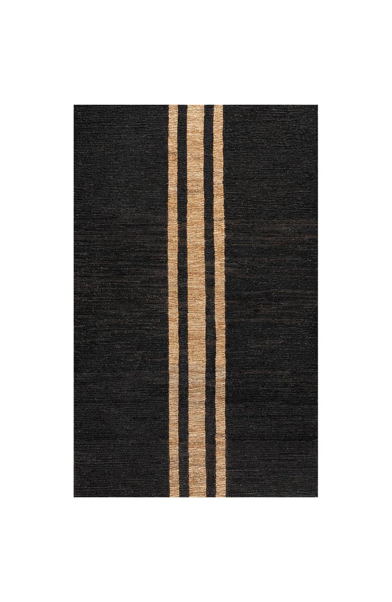 JONATHAN Y Olivier Rustic Beach House Wide Ticking Stripe Jute Area Rug, Main, color, Black/Natural
