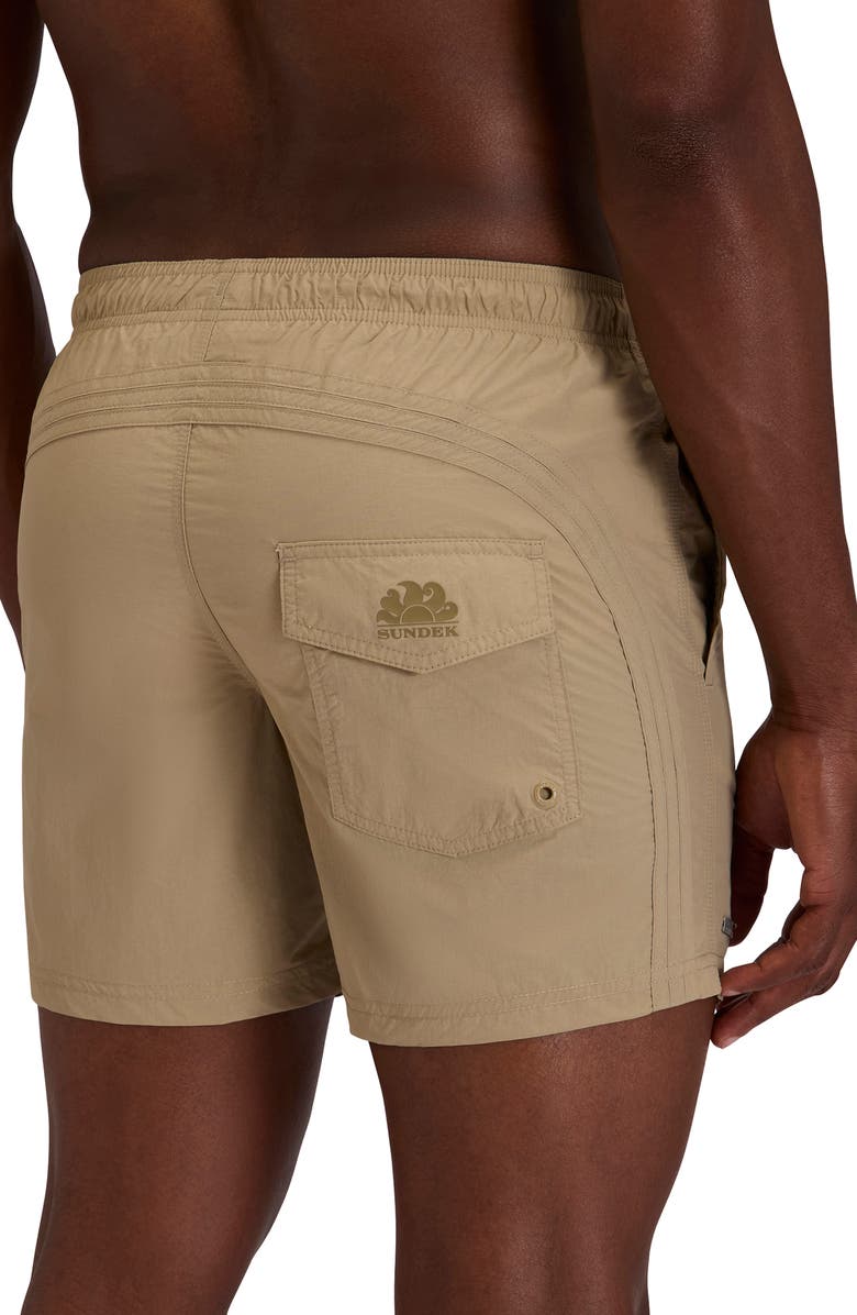 Sundek Solid Swim Trunks, Alternate, color, Safari