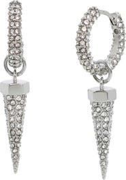AllSaints Pavé Crystal Spike Hoop Earrings