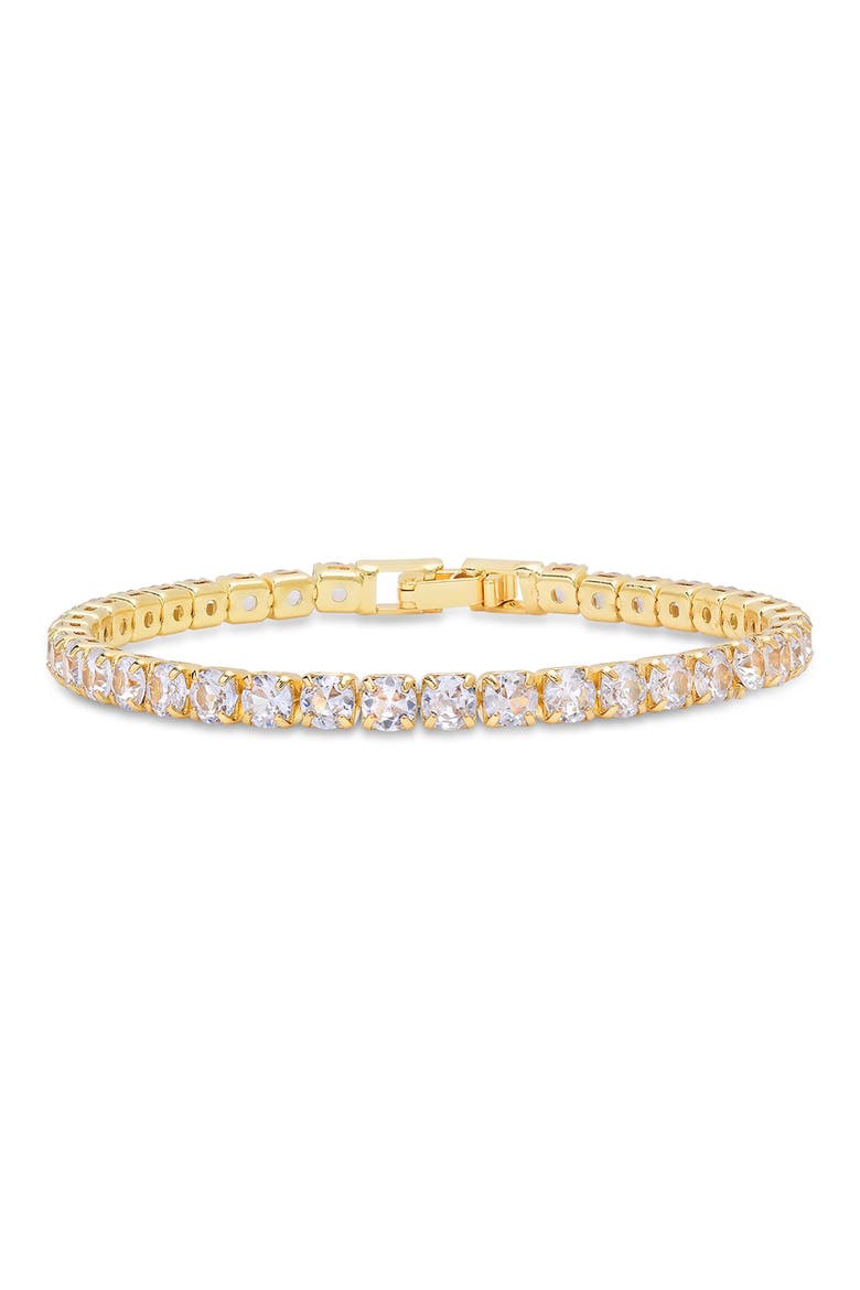 18k Gold Plated Tennis Bracelet, Main, color, GOLD