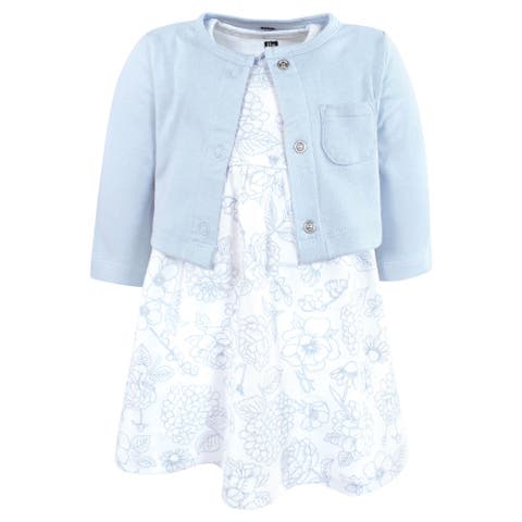 Soft Cotton Dress with Coordinating Cardigan