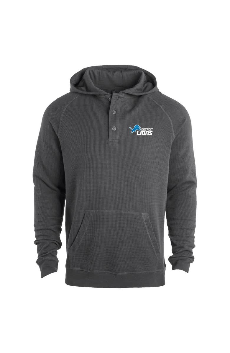 DUNBROOKE Men's Dunbrooke Gray Detroit Lions Montana Raglan Thermal Hoodie, Main, color, Gray