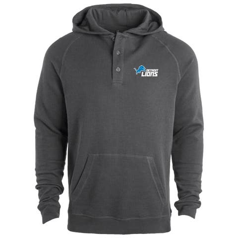 Men's Dunbrooke Gray Detroit Lions Montana Raglan Thermal Hoodie