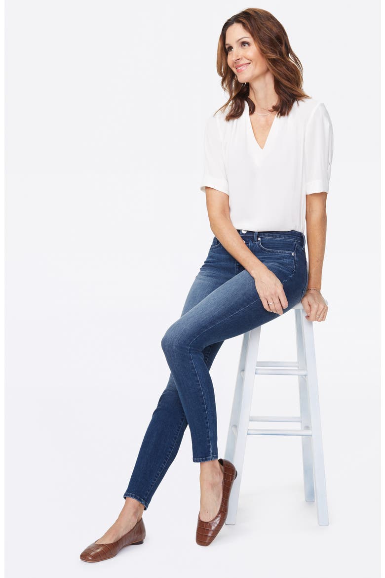 Ami Mock Button Fly Skinny Jeans, Alternate, color, SOLANA