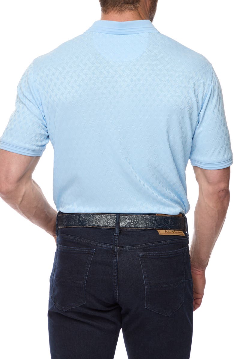 Robert Graham Elias Basket Weave Polo, Alternate, color, Light Blue