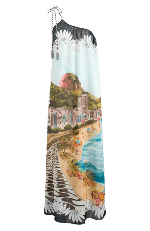 Copacabana Beach One Shoulder Maxi Dress