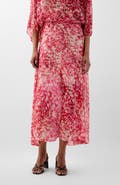 Scalpers Monet Print Midi Skirt
