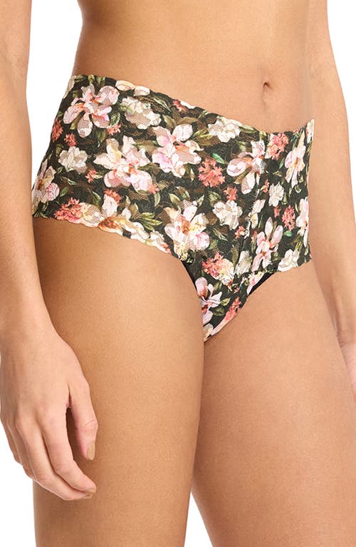 Hanky Panky Print High Waist Retro Thong In Black