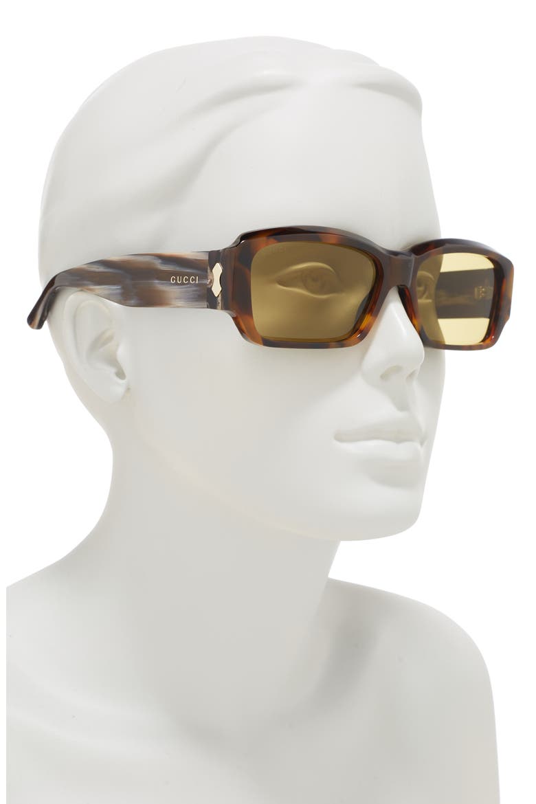 59mm Rectangle Sunglasses, Alternate, color, BROWN BROWN GREEN/ KHA
