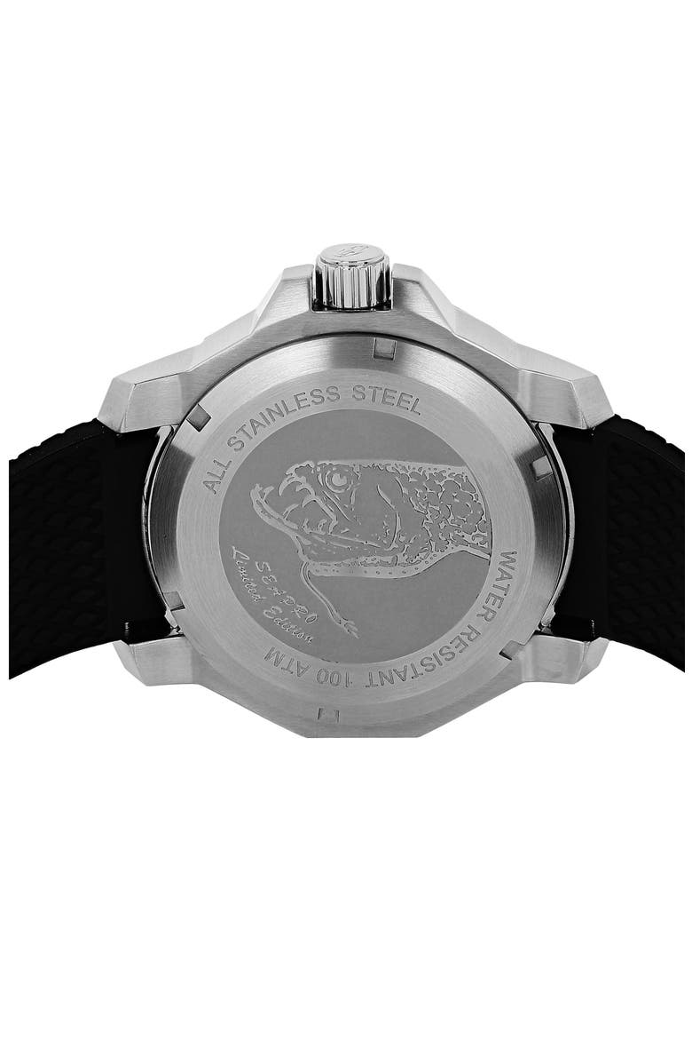 Scuba Dragon Professional Silicone Strap Watch, Alternate, color, SILVER
