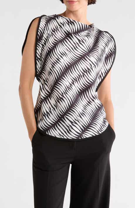 DKNY Satin Flutter Sleeve Top