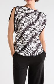 DKNY Satin Flutter Sleeve Top