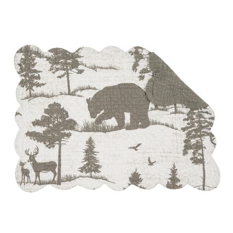 Henderson Bear Hideaway 100% Cotton Set of 6 Placemats 13" x 19"