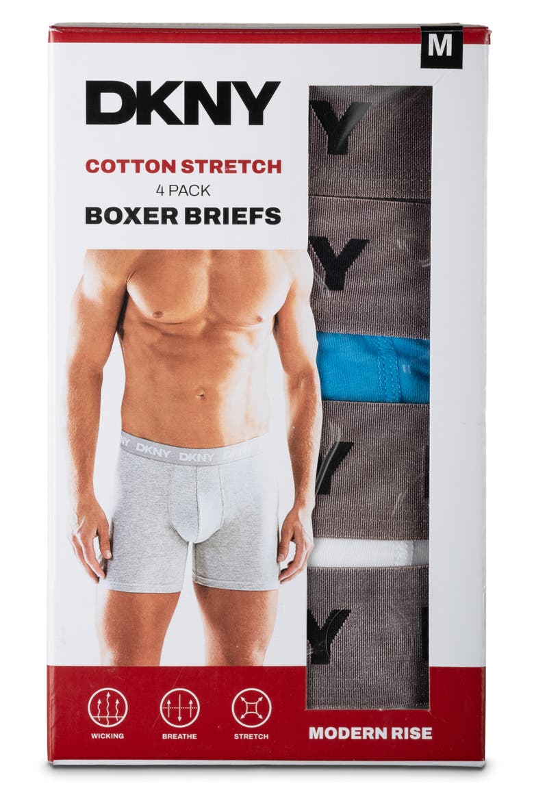 Cotton Stretch Pack of 4 Boxer Briefs, Alternate, color, JET/ ATOMIC BLUE/ WHITE/ GREY
