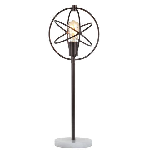 Atomic Edison Bulb Metal/Marble Modern LED Table Lamp
