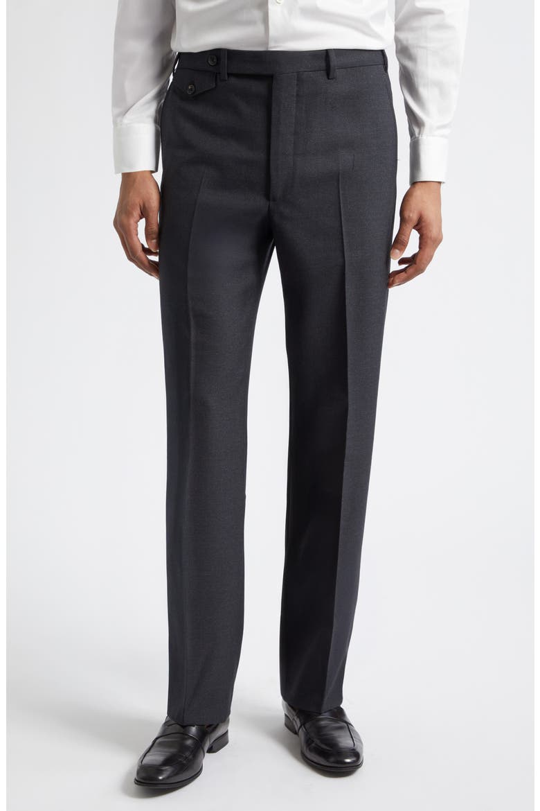 Waverly High Twist Virgin Wool Trousers, Main, color, CHARCOAL