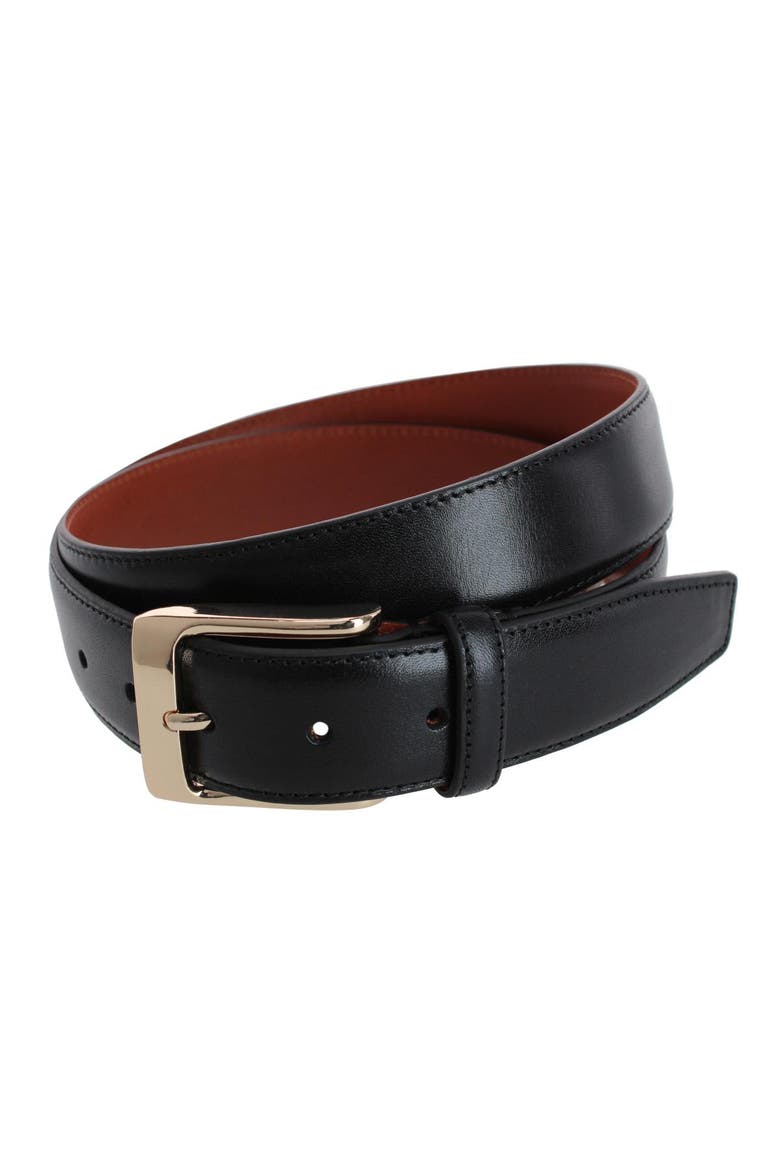 Cornelius 35mm Cortina Leather Dress Belt, Main, color, Black