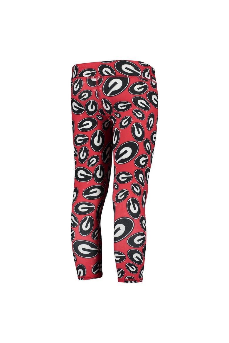 Girls Youth ZooZatz Red/Black Georgia Bulldogs Stacked Mascot Leggings, Alternate, color, Red