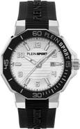 PLEIN SPORT Titan Silicone Band Watch, 44mm